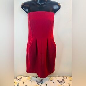 L'AGENCE Strapless Red Dress Women Medium size 6